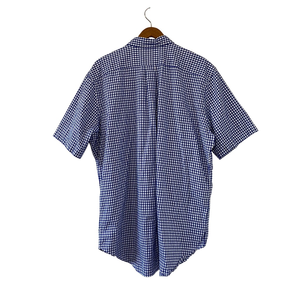 Ralph Lauren Mens XLT Blue Gingham Short Sleeve Oxford Cotton Classic Fit Shirt - Picture 2 of 4